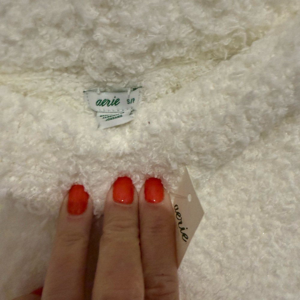 Aerie Marshmallow Fuzzy Teddy Lounge Pants Small - Picture 5 of 5
